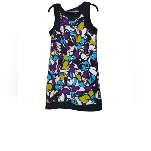 Perceptions Dress size 14 color black white chertruese turquoise purple - Picture 5 of 5